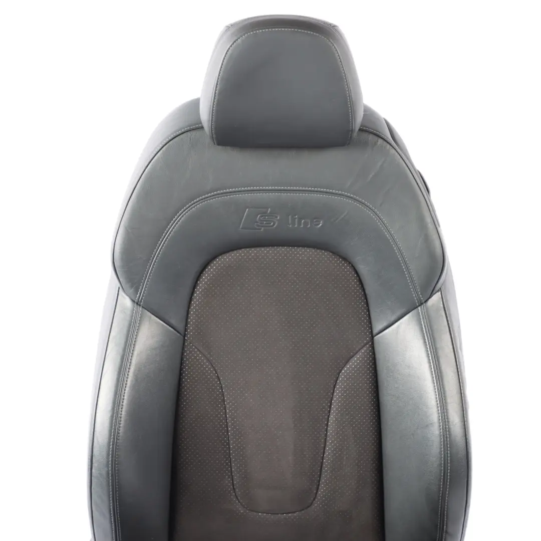 Audi TT 8J Coupe Sport Seat Front Left N/S S-Line Alcantara Leather Black Grey