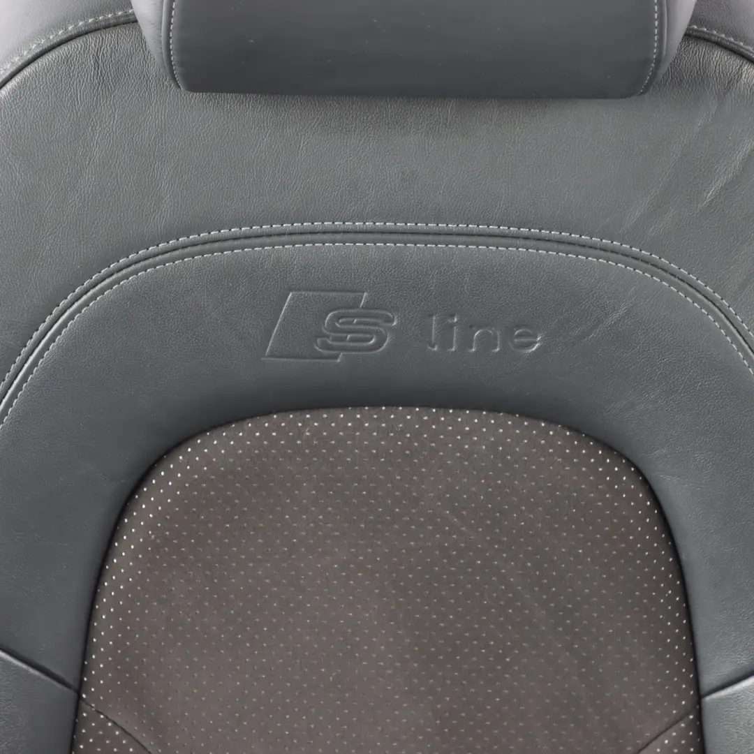 Audi TT 8J Coupe Sport Seat Front Left N/S S-Line Alcantara Leather Black Grey