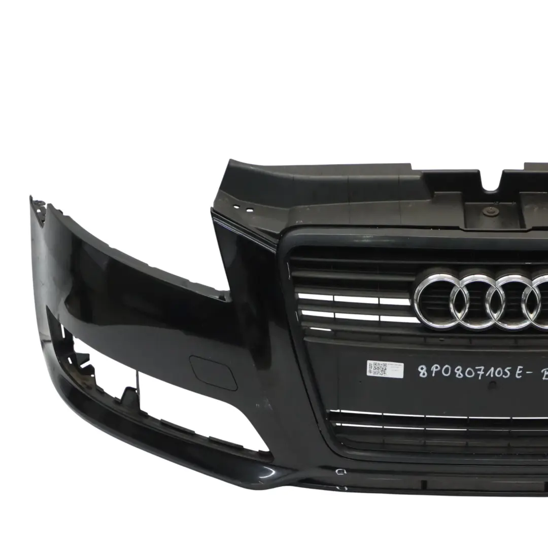 Audi A3 8P Front Bumper Trim Panel Cover Brilliant Black Metallic - Y9B