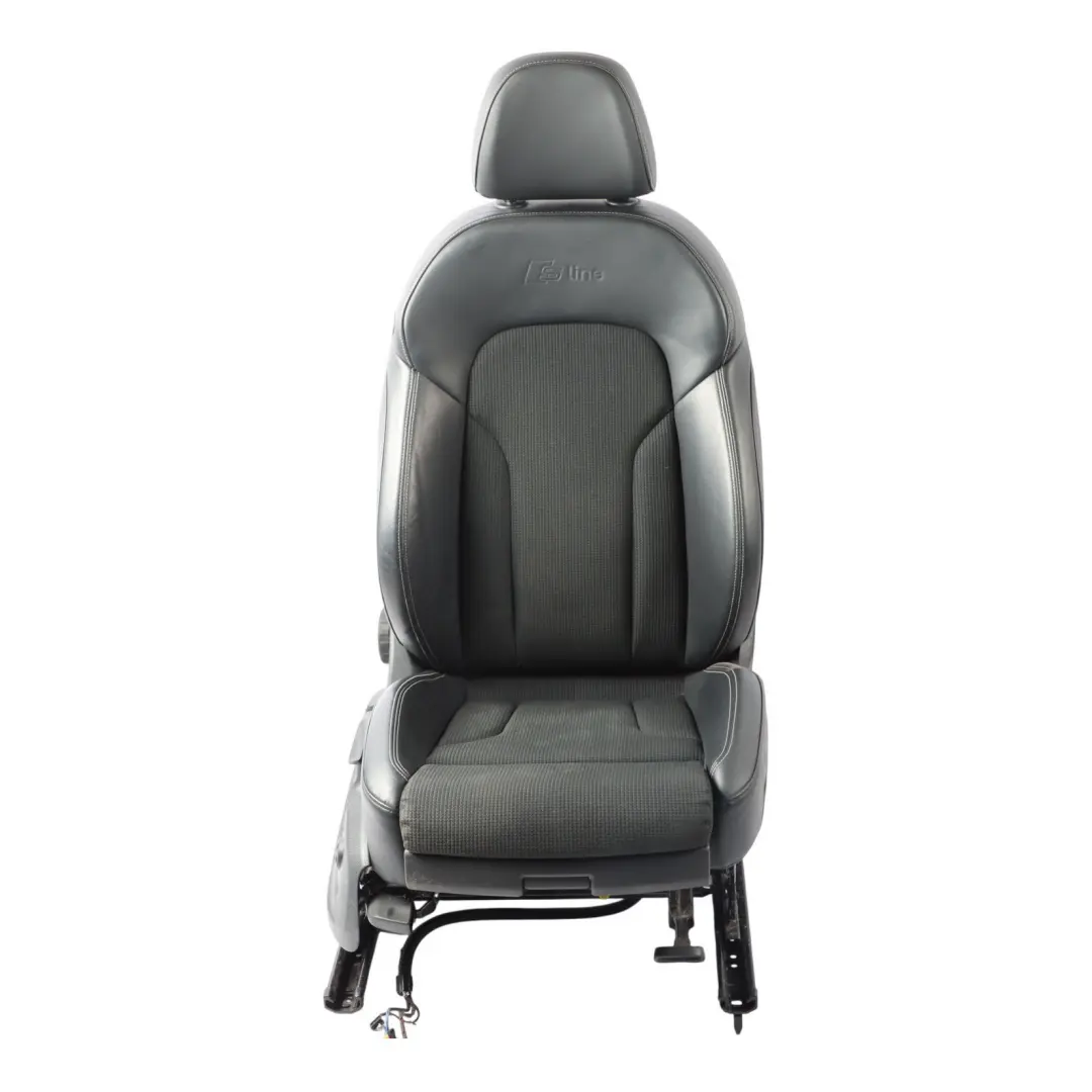 Audi Q3 8U Sport Seat Front Right O/S S-Line Interior Half Leather Black Silver