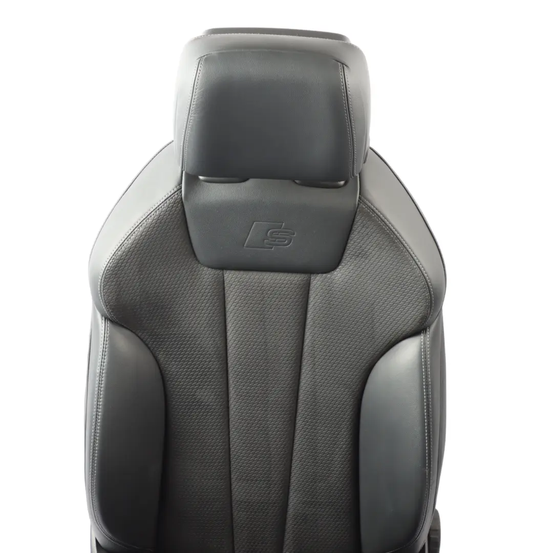 Audi A5 F5 Sport Seat Front Left N/S S-Line Heated Alcantara Leather Black Grey