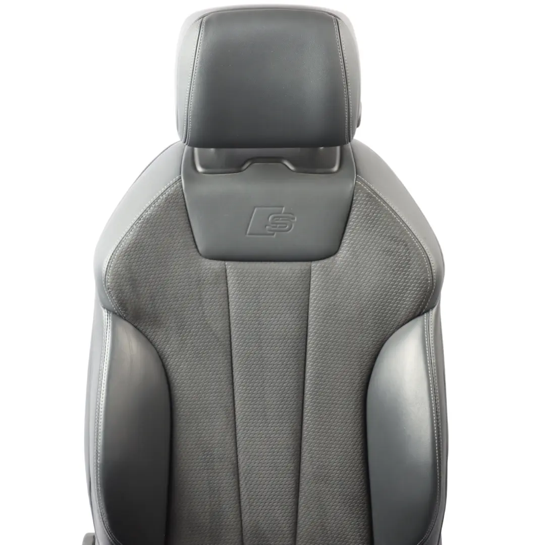 Audi A5 F5 Sport Seat Front Right O/S S-Line Heated Alcantara Leather Black Grey