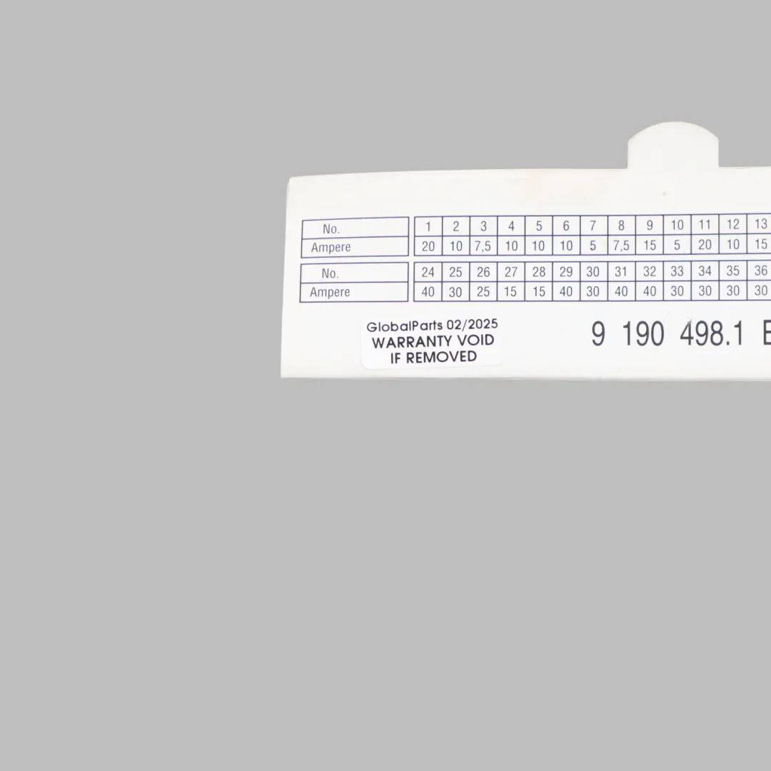 BMW X5 E70 X6 E71 E72 Map Fuse Box Grouping Diagram Card 9190498