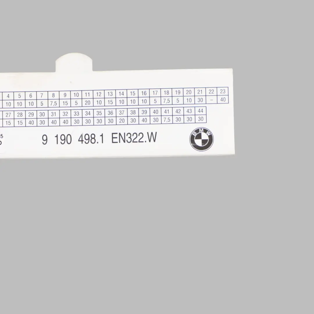 BMW X5 E70 X6 E71 E72 Map Fuse Box Grouping Diagram Card 9190498