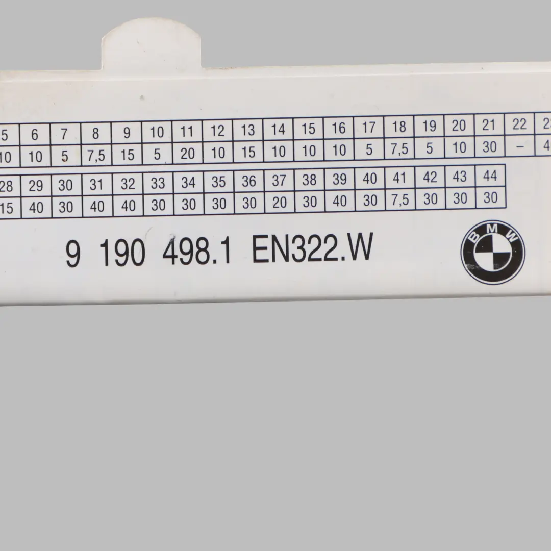 BMW X5 E70 X6 E71 E72 Map Fuse Box Grouping Diagram Card 9190498