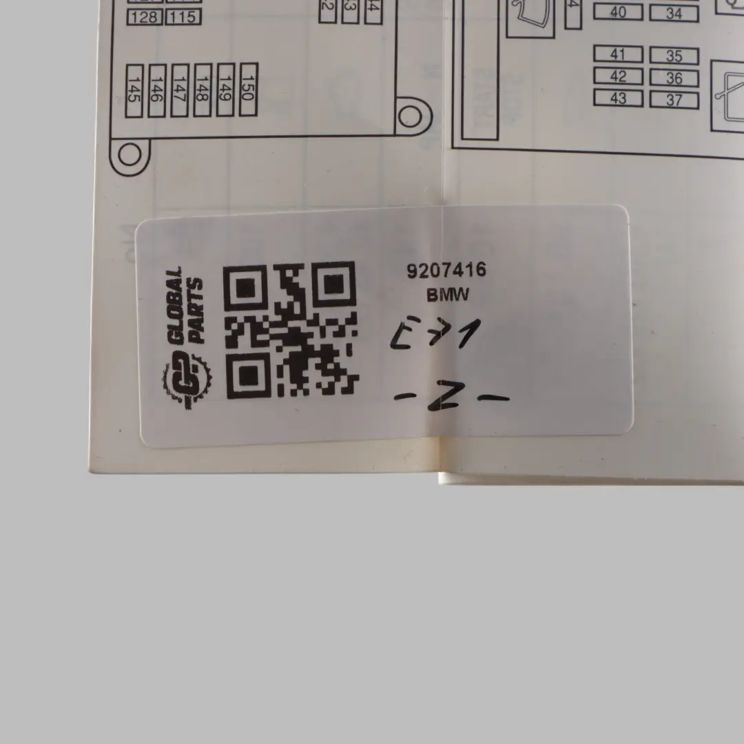 BMW X6 E71 Map Card Fuse Box Grouping Diagram 9207416