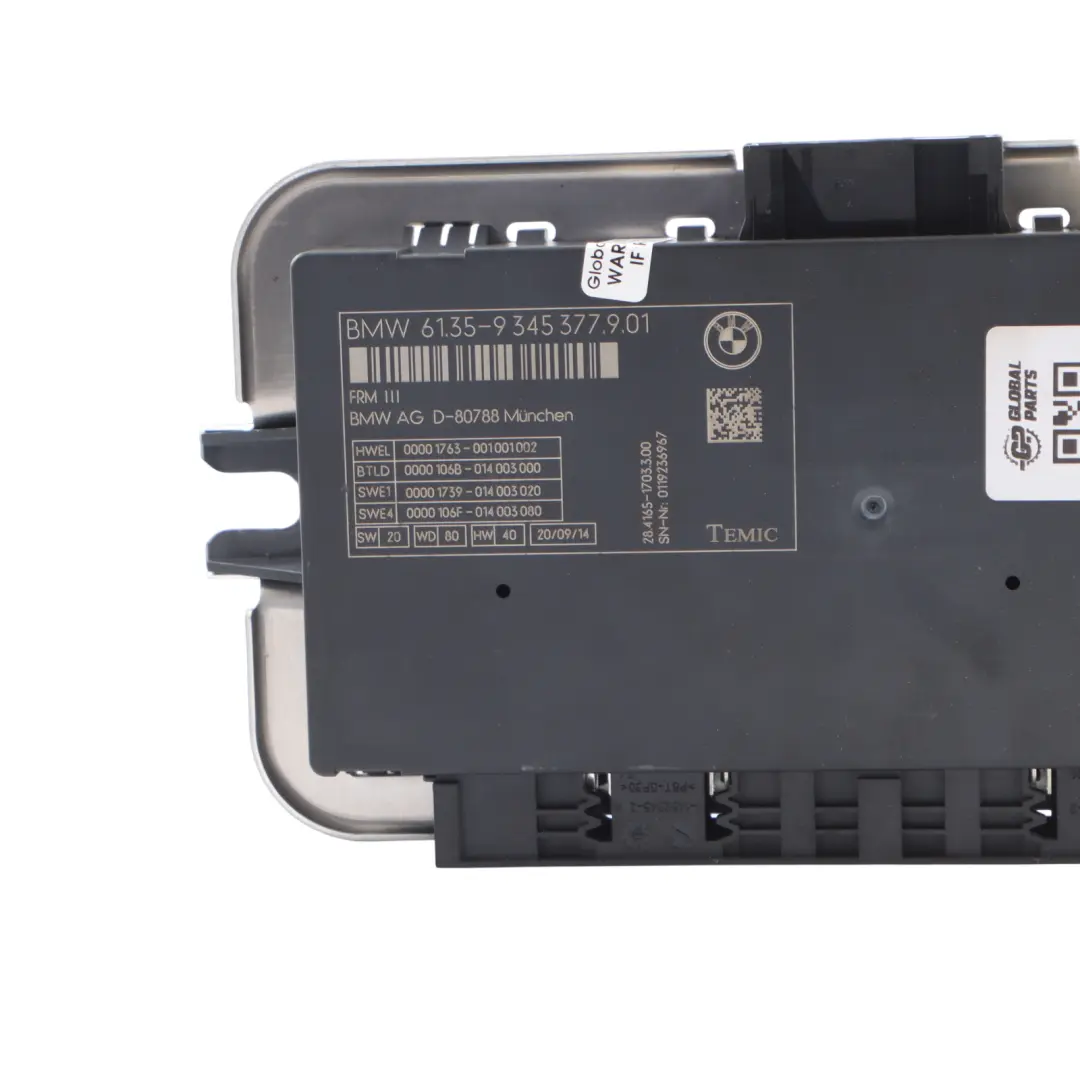 BMW F06 Gran Coupe Footwell Light Module Control Unit ECU FRM III 9345377