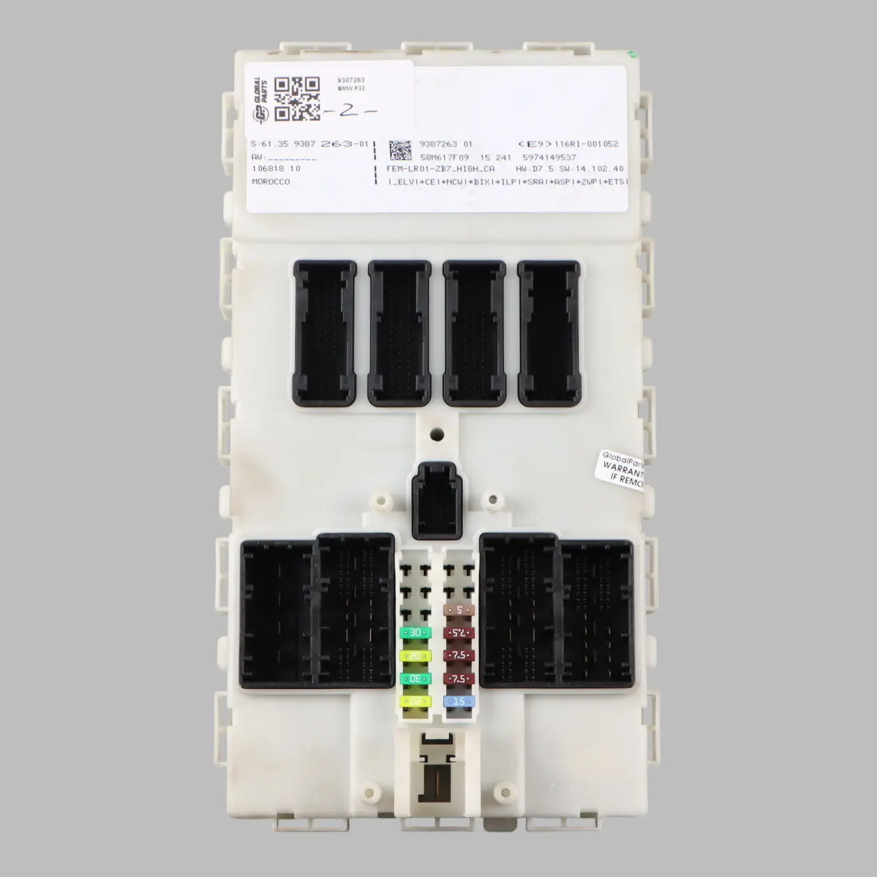 BMW F30 F32 FEM Front Fuse Relay Domain Electronic Body Control Module 9387263