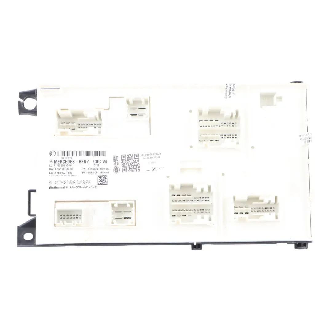 Mercedes W166 W292 Sam Control Module Fuse Box Unit A1669001716