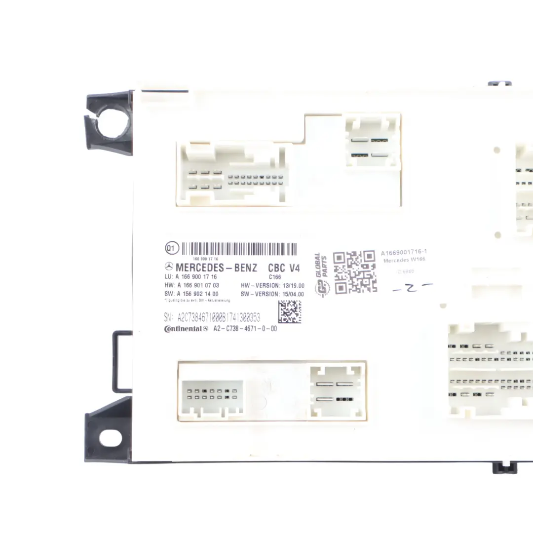 Mercedes W166 W292 Sam Control Module Fuse Box Unit A1669001716