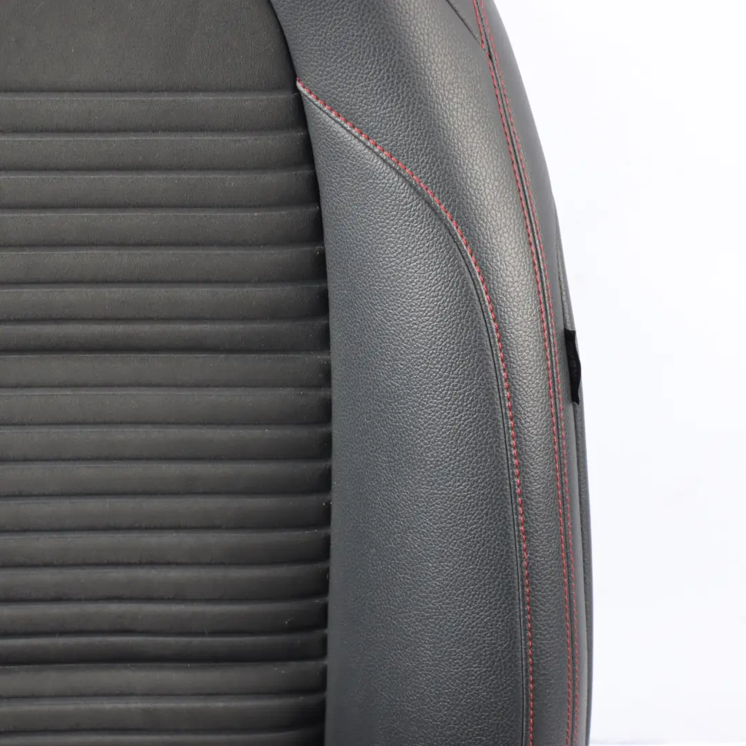 Mercedes GLA X156 Seat Front Left N/S Half Imitation Leather Black Red Stitching