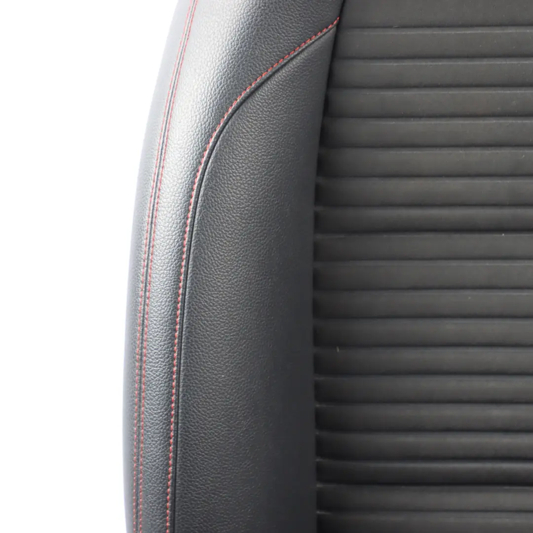 Mercedes GLA X156 Seat Front Left N/S Half Imitation Leather Black Red Stitching