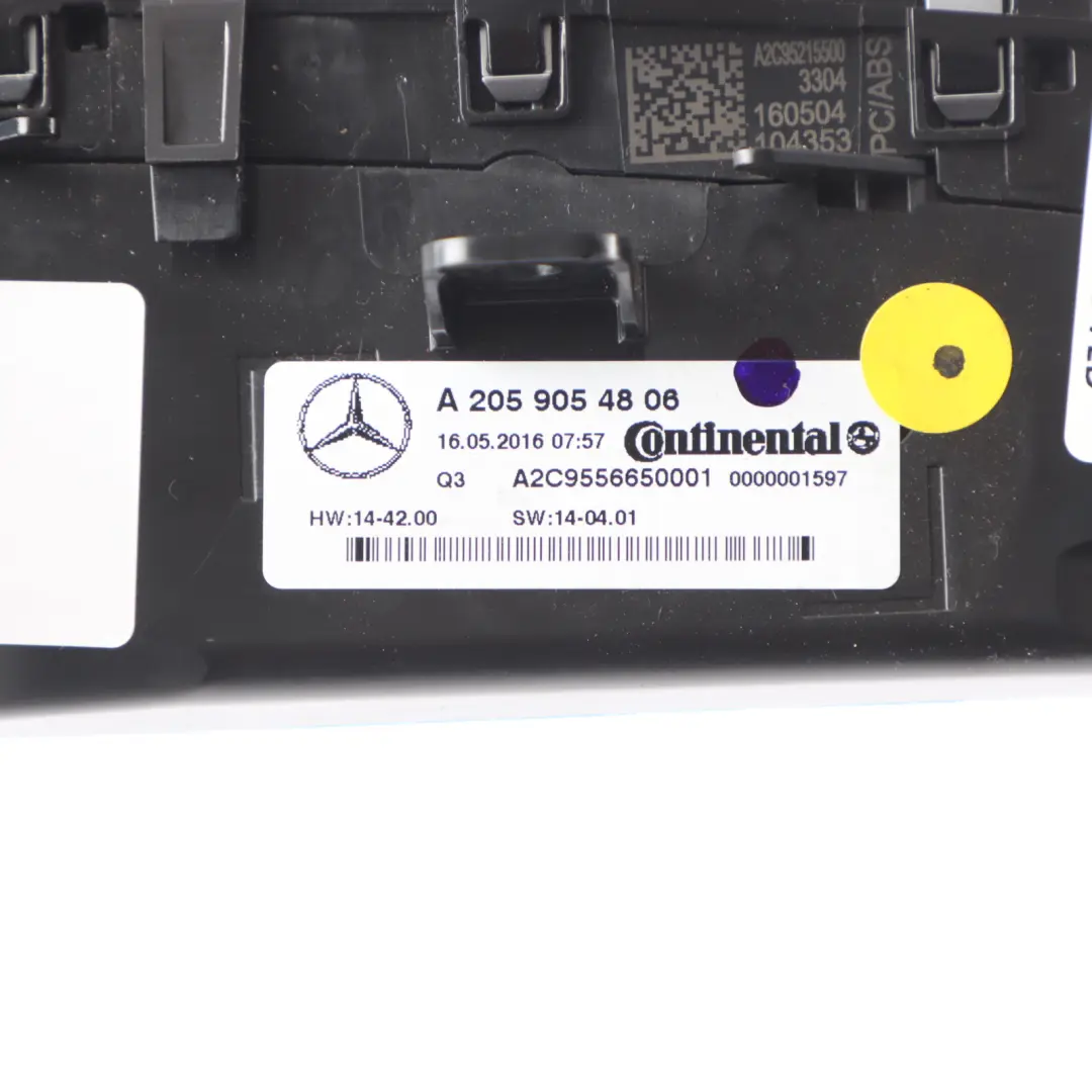 Mercedes W205 Automatic Air Conditioning Switch Control Panel A2059054806