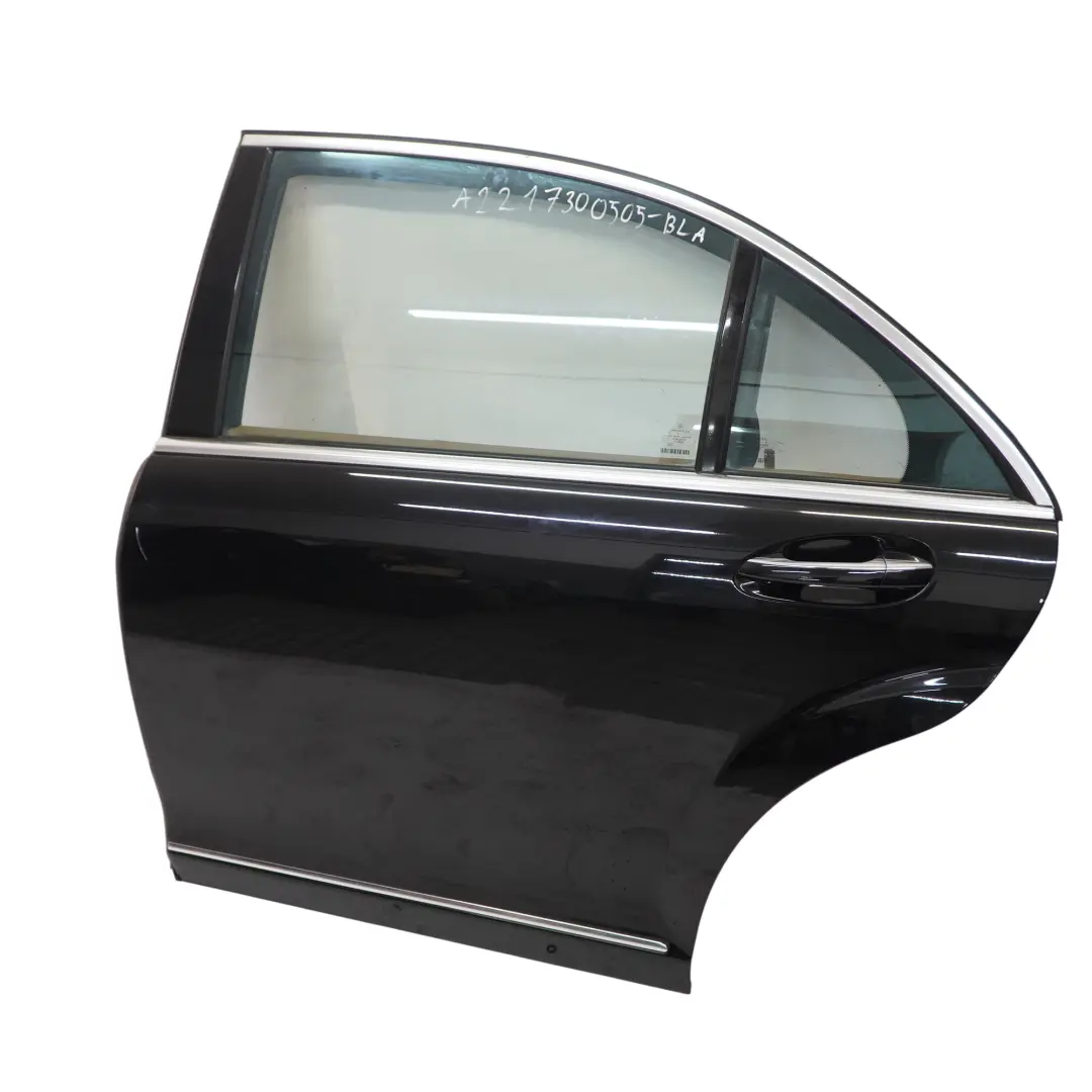 Mercedes W221 Long Rear Left Door N/S Door Covering Schwarz Black - 040