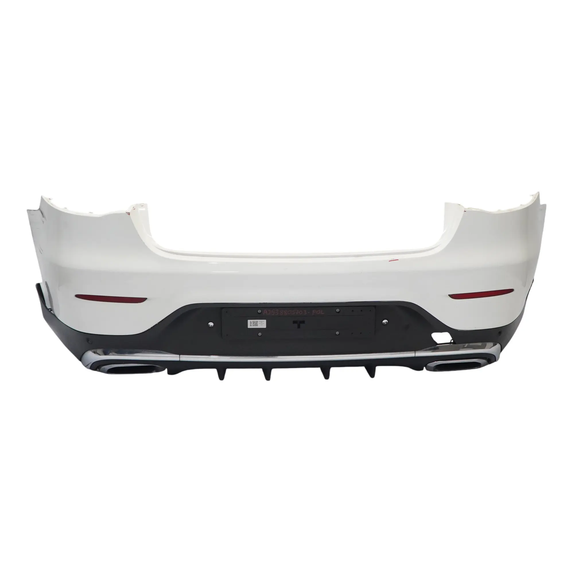 Mercedes C253 Rear Bumper Trim Panel AMG Covering Polar White - 149