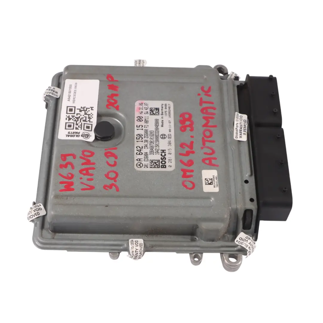 Unidad control motor ECU Mercedes W639 3.0CDI OM642.990 A6421501500 Automático