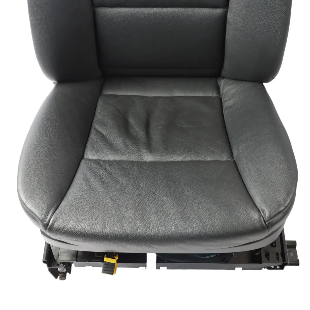 BMW 5 Series E60 E61 Black Leather Front Left N/S Seat Passenger Side