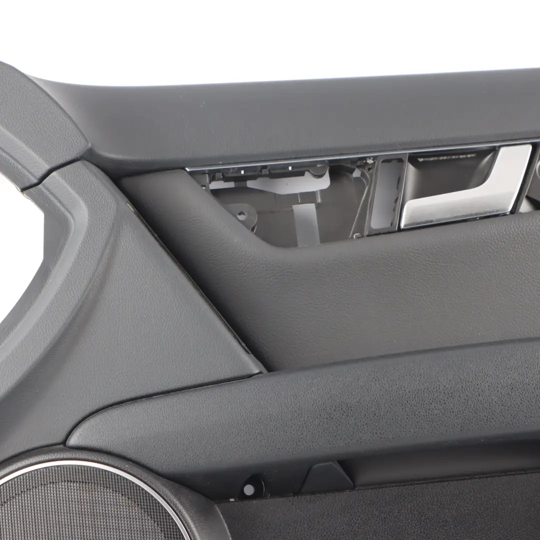 Mercedes W204 Door Card Trim Panel Black Leather Front Left N/S A2047208600
