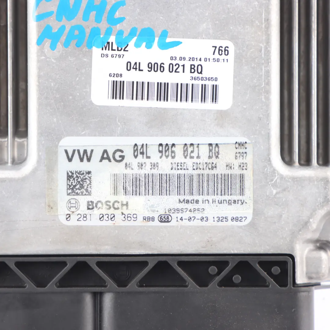 Audi A4 B8 2.0 TDI CNHC 163HP Engine Control Unit Module ECU 04L906021BQ Manual
