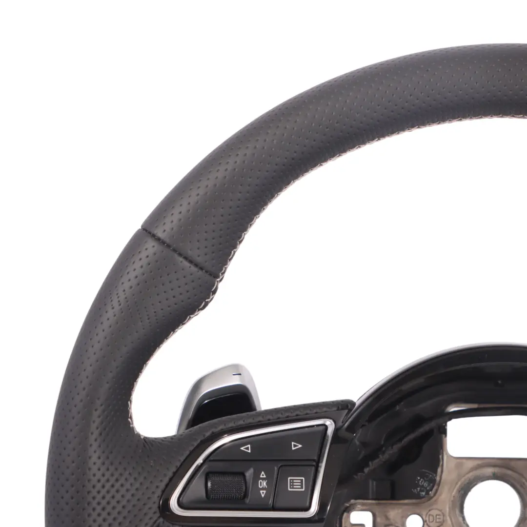 Audi RS6 C7 NEW Black Leather Steering Wheel Paddle Shift Flat Bottom