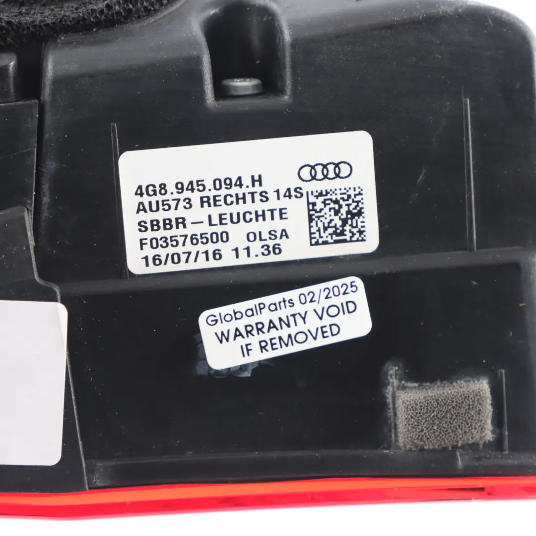 Audi A7 4G8 Tapa Trasera Tapa Del Maletero Luz Derecha 4G8945094H