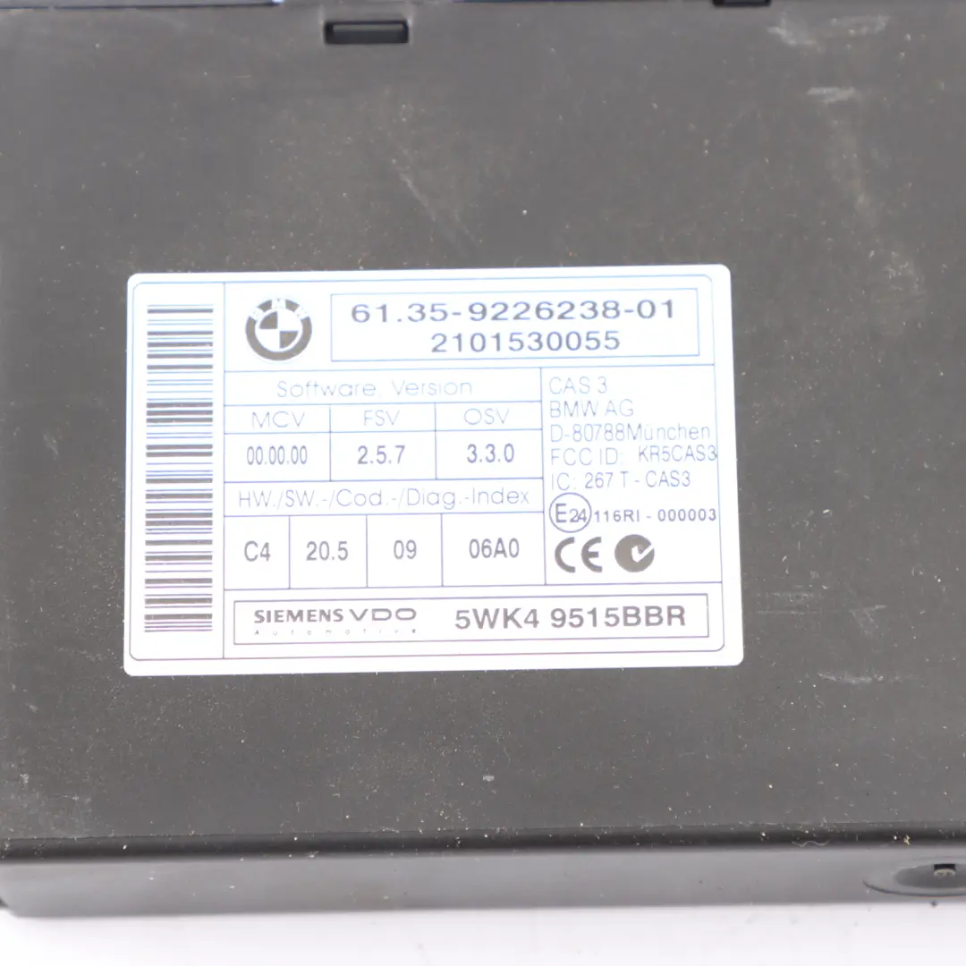 BMW 1 Series E81 E87 LCI 116i 1.6 Petrol N43 ECU Kit 7599881 DME CAS3 Key Manual