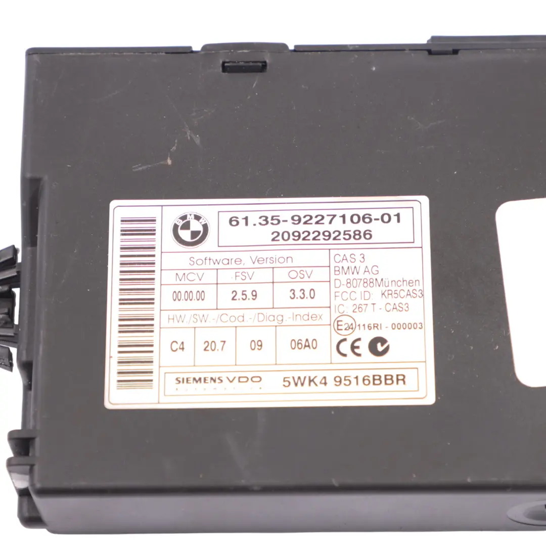 BMW E60 LCI 530xd X5 E70 3.0xd M57N2 235HP Engine ECU Kit DDE 8509035 CAS3 + Key