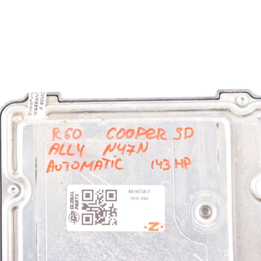 Mini R60 Cooper SD ALL4 N47N 143HP Engine Control Unit ECU DDE 8516739 Automatic