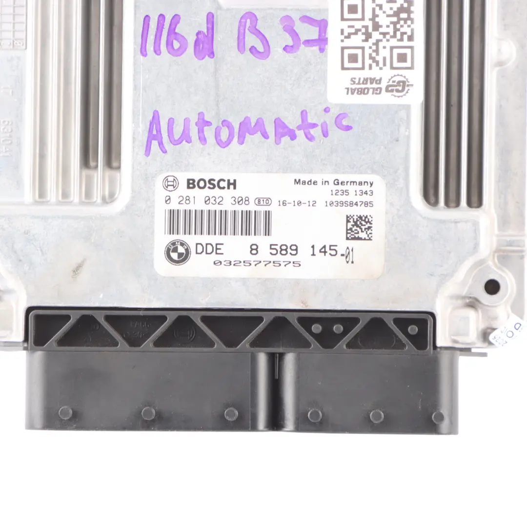 BMW F20 LCI 116d B37 Engine Control Unit Module ECU DDE 8589145 Automatic