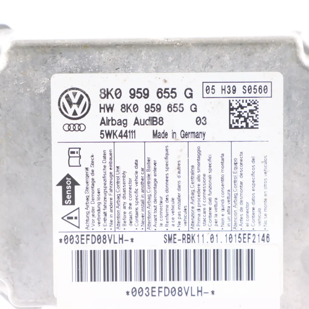 Audi A4 B8 SRS Air Module Control Unit ECU 8K0959655Q