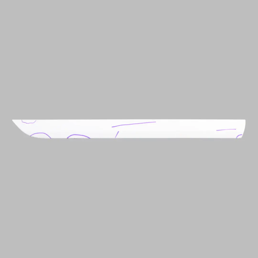 Audi A3 8P Door Trim Moulding Strip Rear Right O/S Ibis White - Y9C 8P4853970F