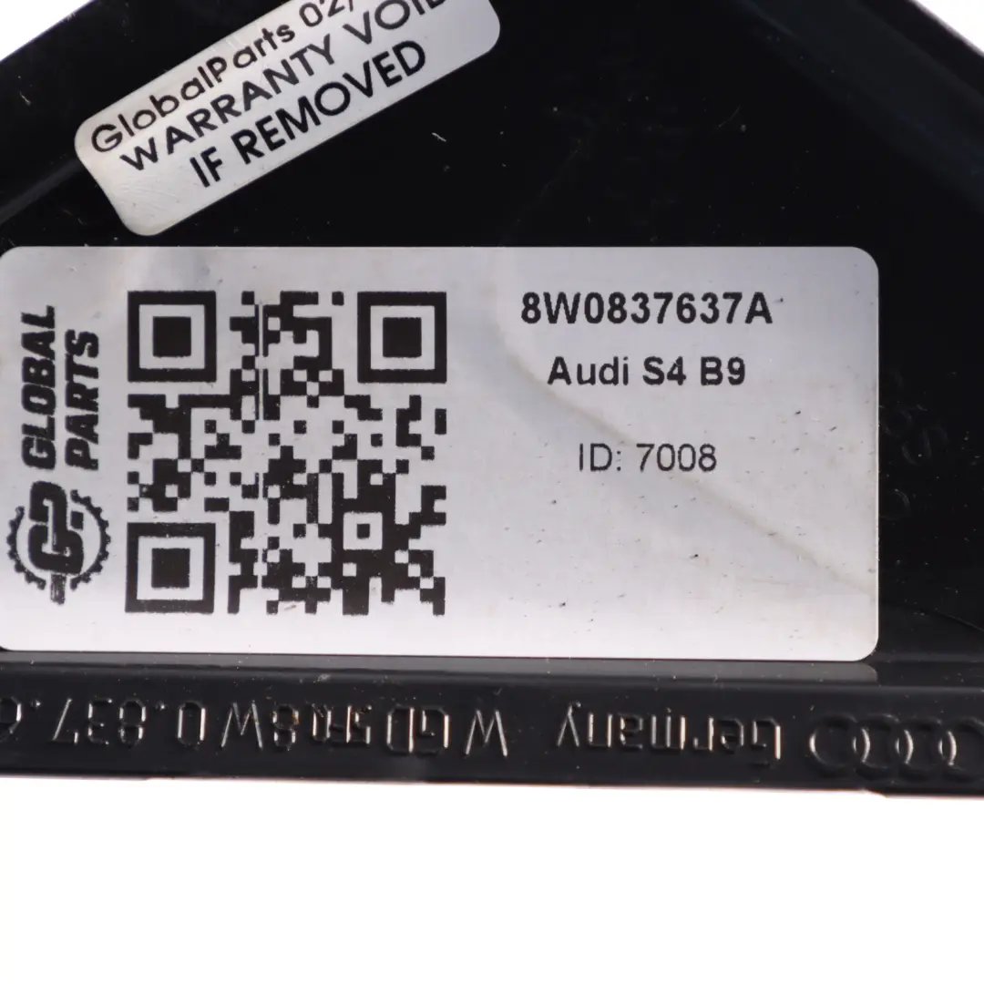 Audi A4 B9 Triángulo Tapa Puerta Delantera Izquierda Exterior Negro 8W0837637A