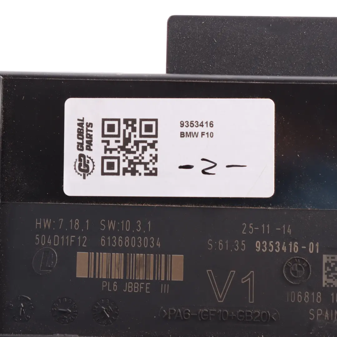 Body Control Module BMW F10 F11 F12 ECU Junction Box V1 PL6 JBBFE III 9177978