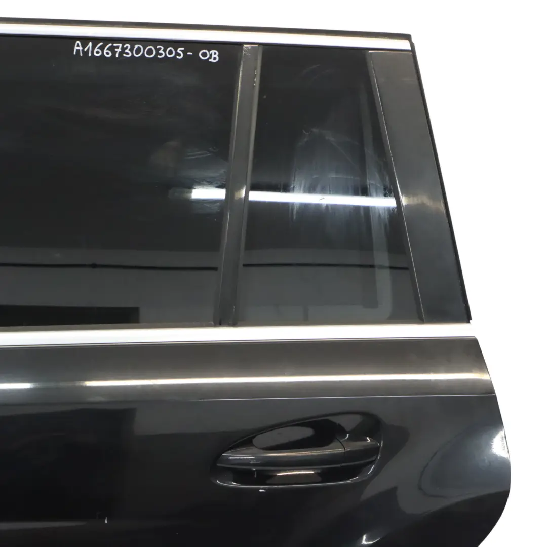 Mercedes ML X166 Door Rear Left N/S Obsidian Black Metallic - 197