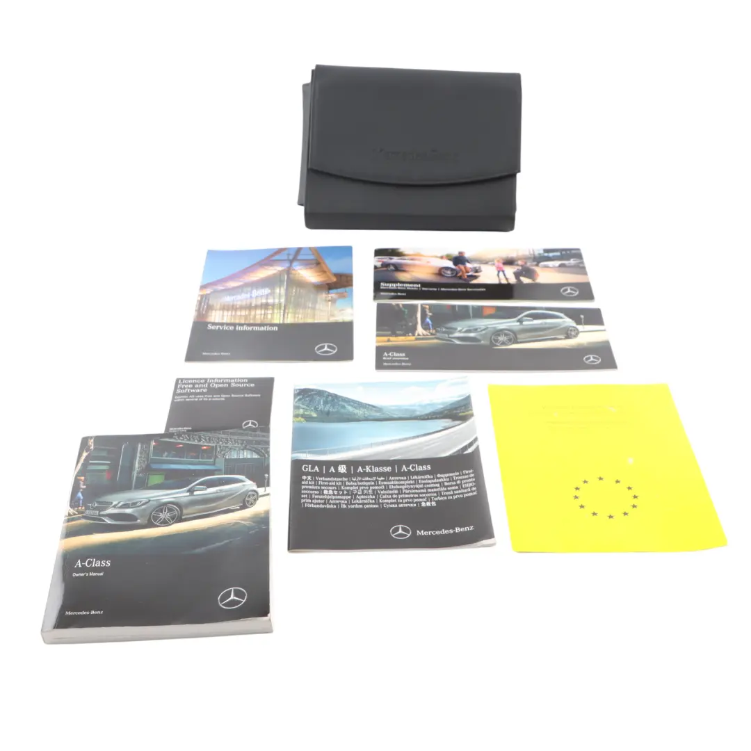 Mercedes W176 Owner's Handbook Service Booklet Slipcase Pouch Case Wallet