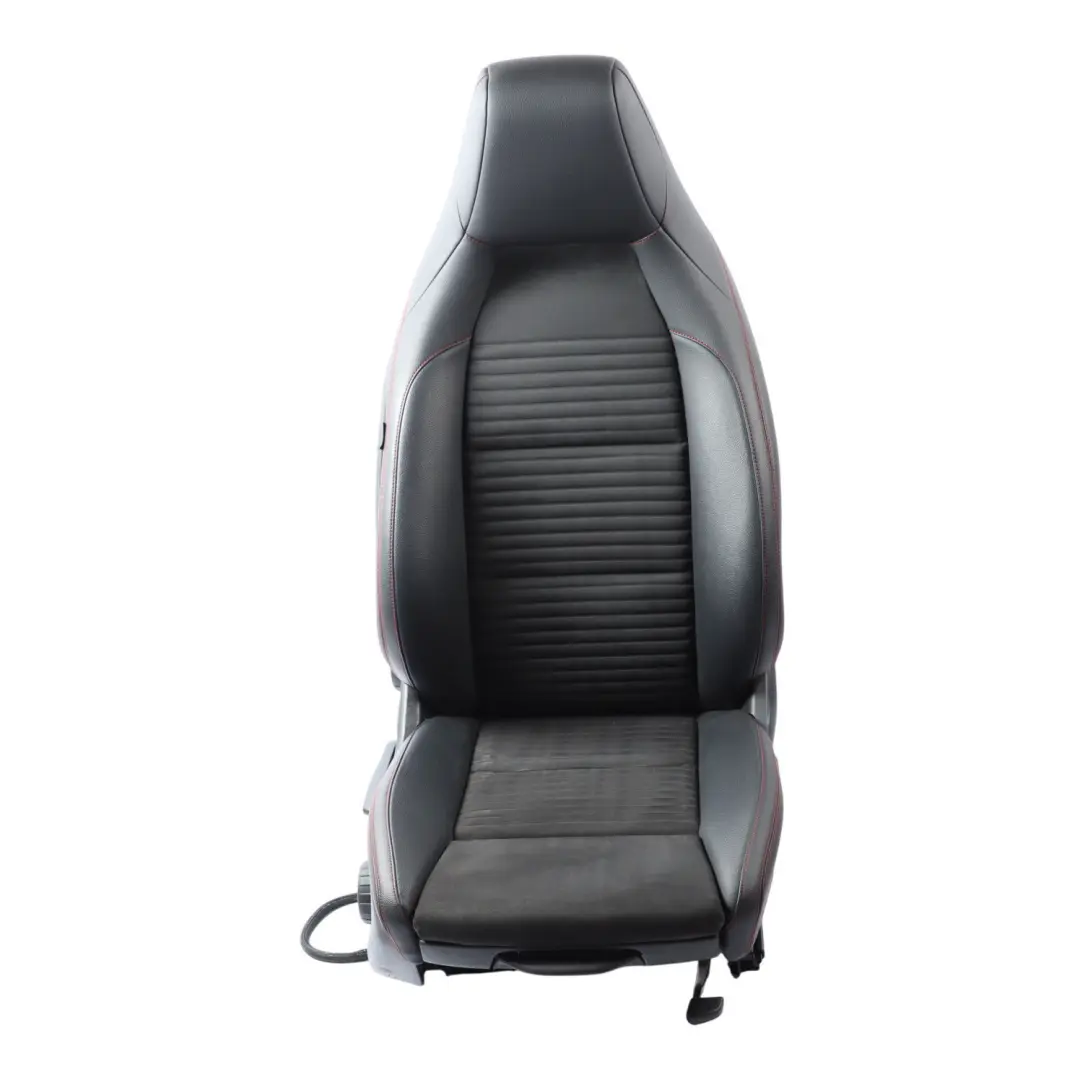 Front Seat Mercedes W176 Sport Right O/S Fabric Leather Black Red Threads