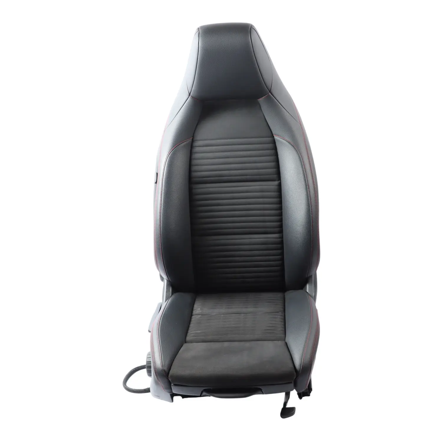 Front Seat Mercedes W176 Sport Right O/S Fabric Leather Black Red Threads