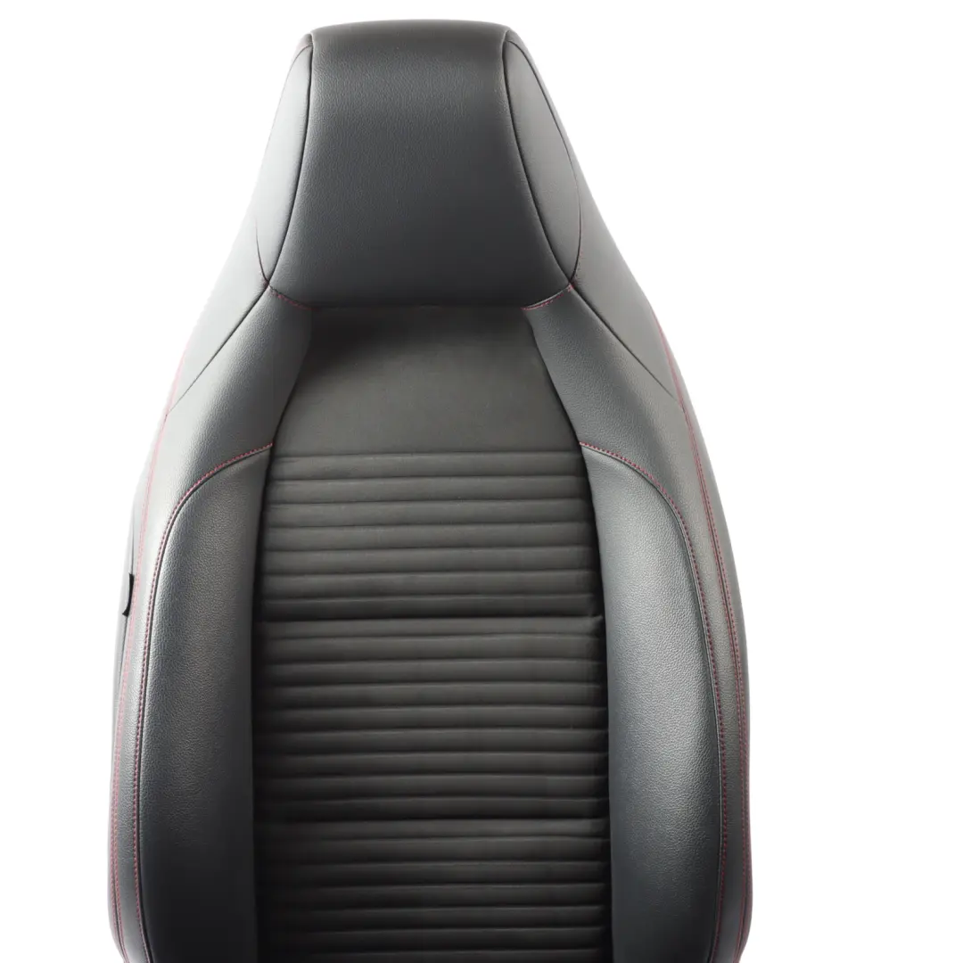 Front Seat Mercedes W176 Sport Right O/S Fabric Leather Black Red Threads
