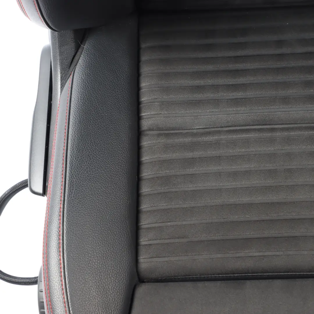Front Seat Mercedes W176 Sport Right O/S Fabric Leather Black Red Threads