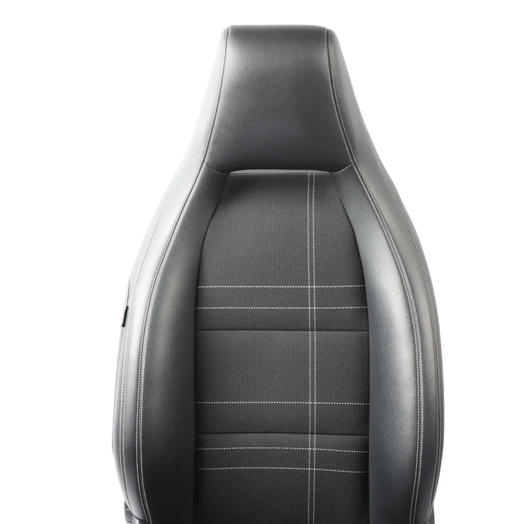 Mercedes W176 Front Seat Sport Right O/S Heated Half Leather Fabric Black Artico