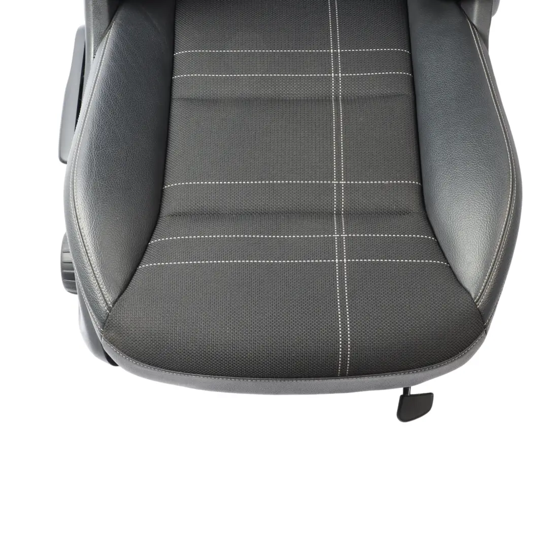 Mercedes W176 Front Seat Sport Right O/S Heated Half Leather Fabric Black Artico
