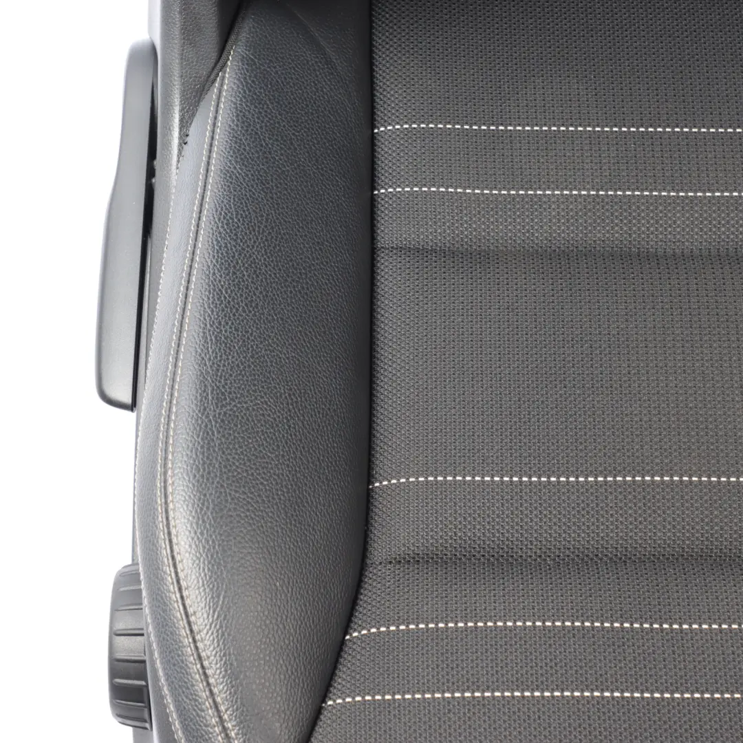 Mercedes W176 Front Seat Sport Right O/S Heated Half Leather Fabric Black Artico