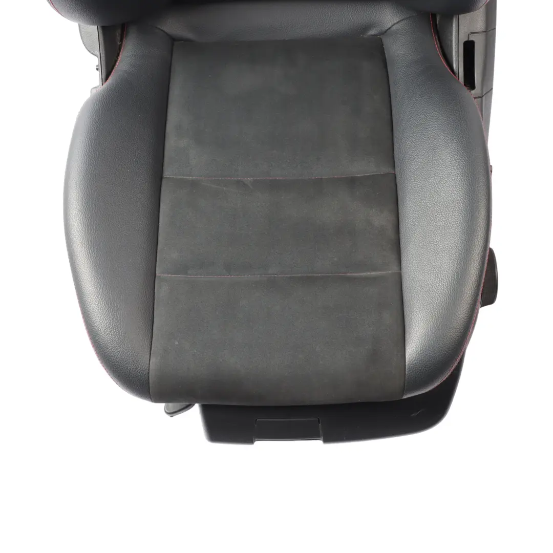 Mercedes W204 Front Left N/S Seat Black Anthracite Leather Red Stitching