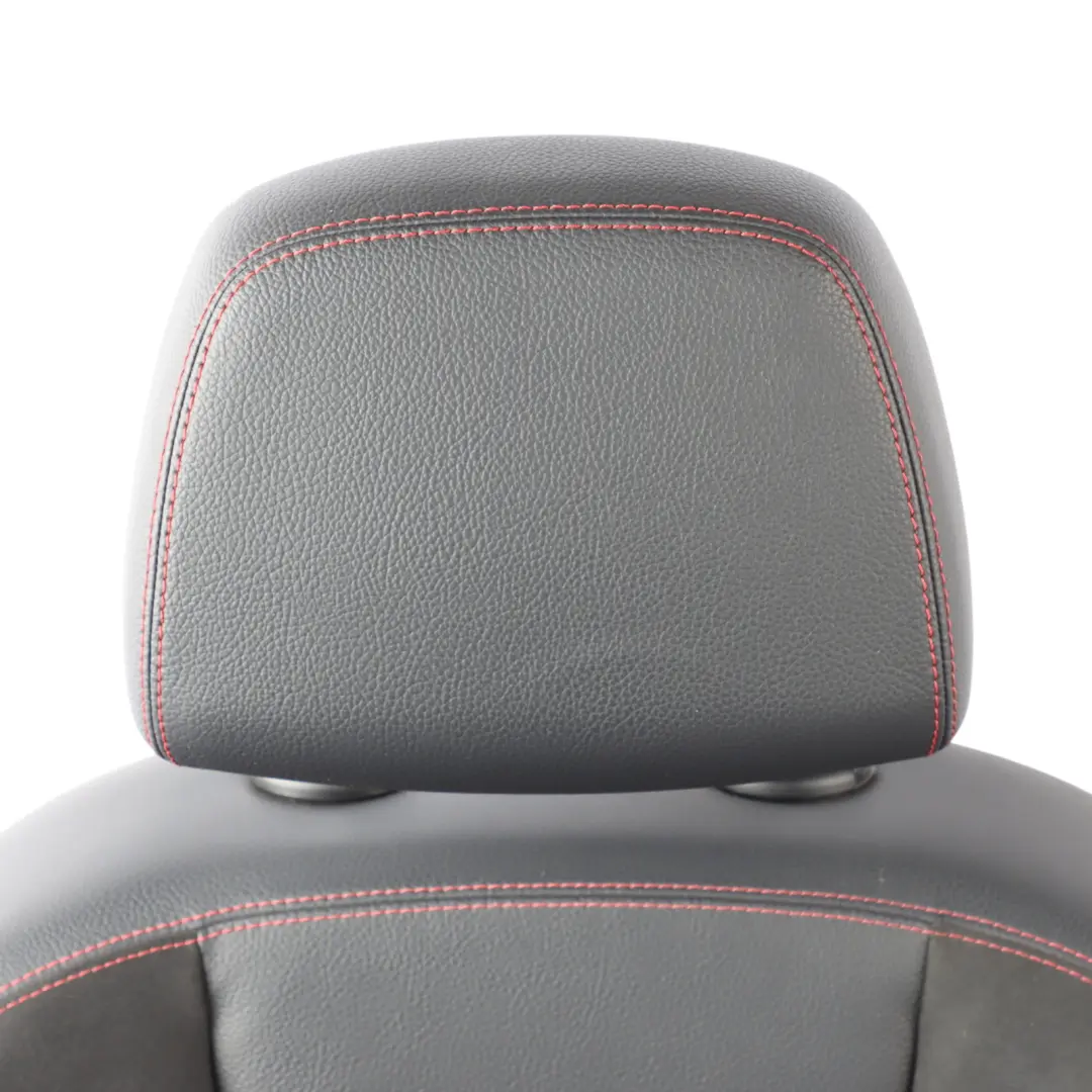 Mercedes W204 Front Left N/S Seat Black Anthracite Leather Red Stitching