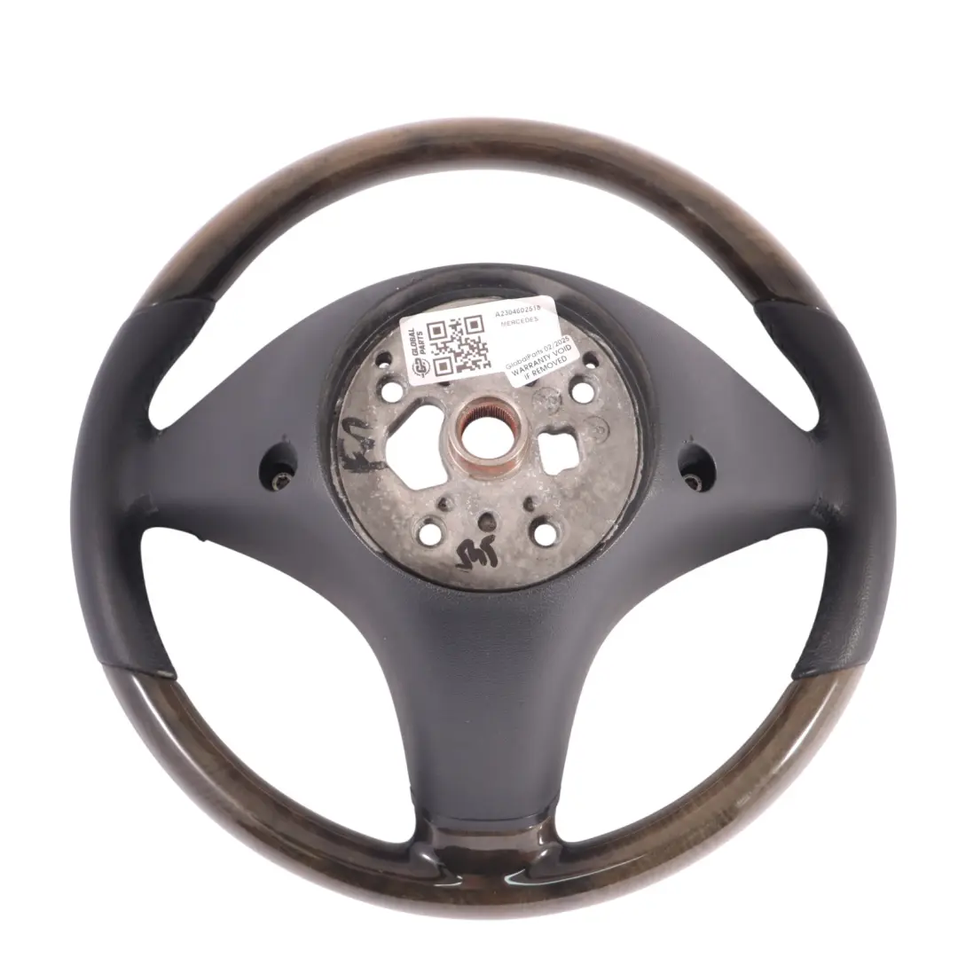 Steering Wheel Mercedes SLK R171 SL R230 Black Leather Wood A2304602518