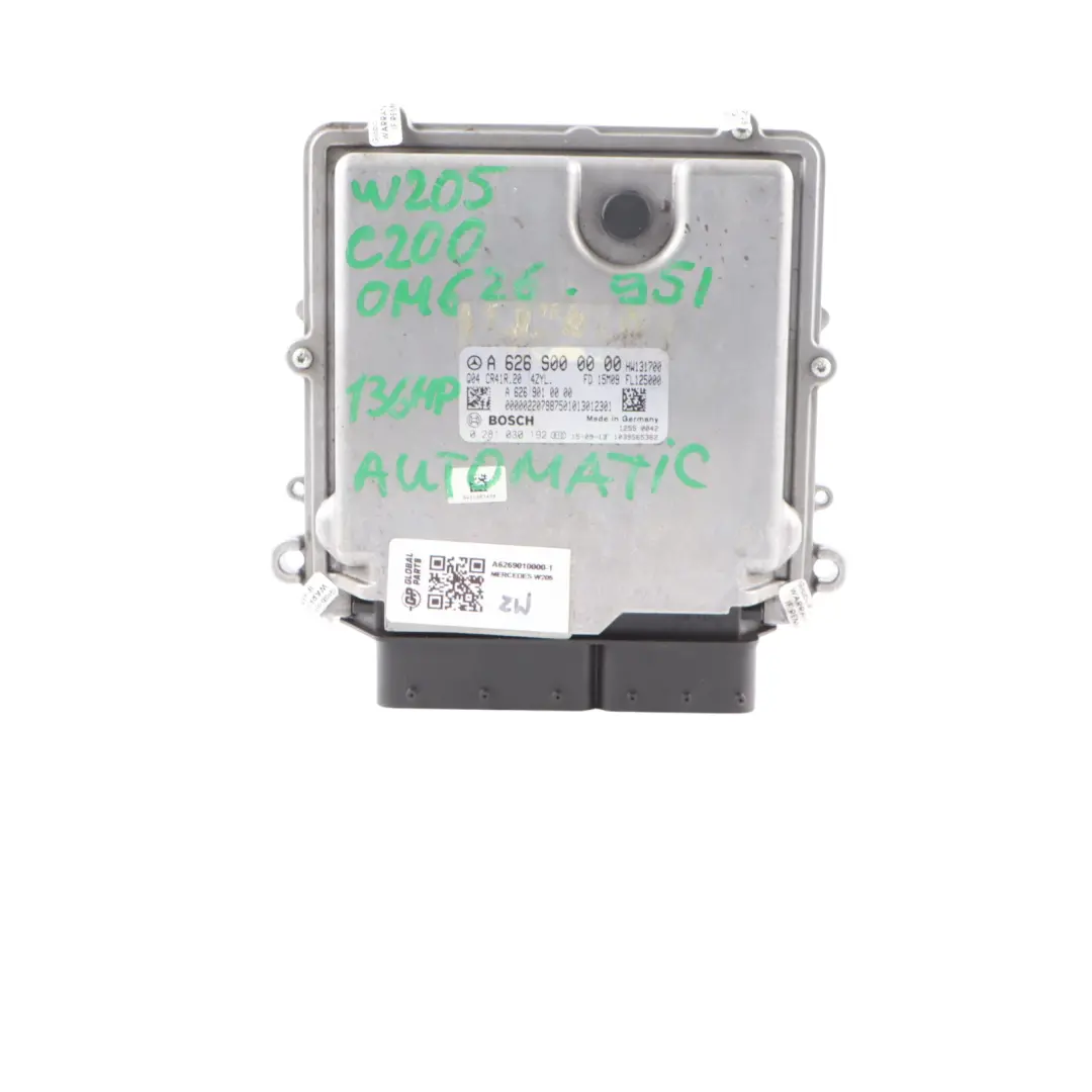 Mercedes W205 C200d 626.951 136HP Engine Unit ECU Kit A6269000000 Key Automatic