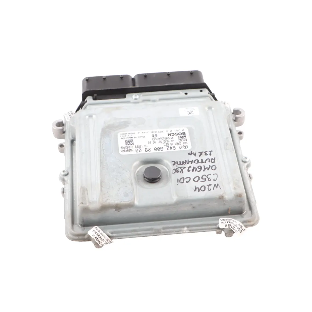 Mercedes W204 C350 CDI OM642.830 231 HP Engine Control ECU A6429002900 Automatic