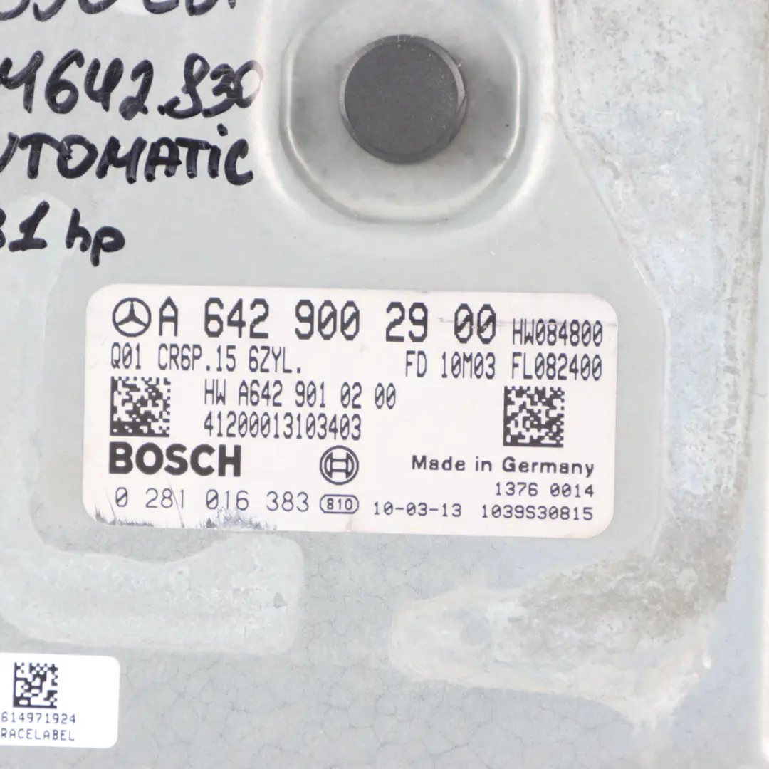 Mercedes W204 C350 CDI OM642.830 231 HP Engine Control ECU A6429002900 Automatic