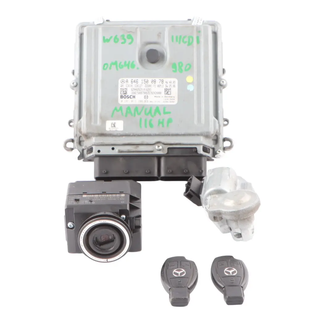 Mercedes Vito W639 111CDI 116HP 646.980 Engine Unit ECU Kit A6461500878 Key Lock