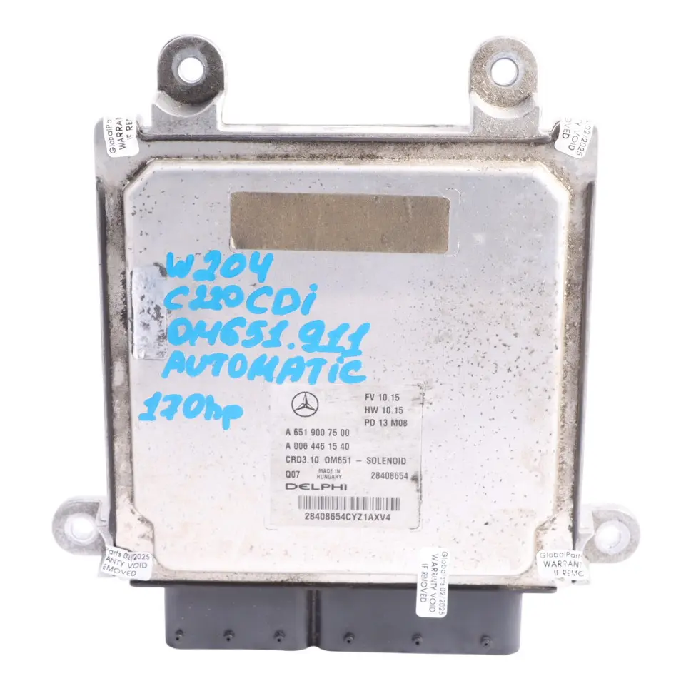Mercedes C207 E220 CDI OM651.911 BE Engine Unit Module ECU A6519007500 Automatic